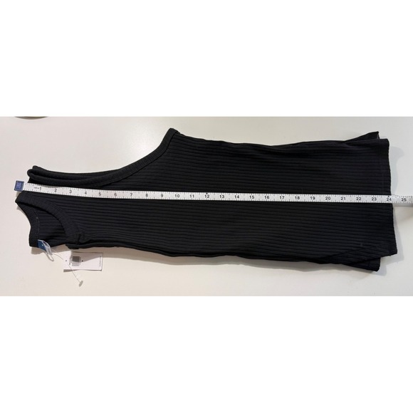 Old Navy Black Basic Ribbed Knit Button Front Sleeveless Tank Top Women's Medium - Picture 6 of 6